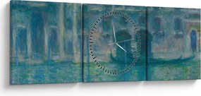Kép - Claude Monet, Palazzo da Mula, Venice, reprodukciók (órával) (90x30 cm)