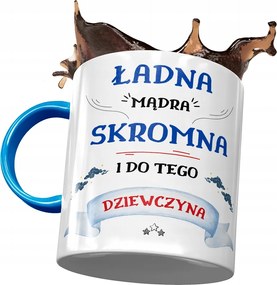 Kék Bögre Lányoknak Csinos Okos Szerény Nyomtatott Fotóval