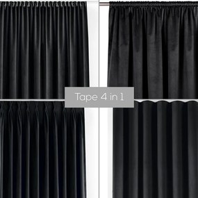 Fekete bársony dimout (részleges sötétítő) függöny 140x250 cm Velto – Filumi