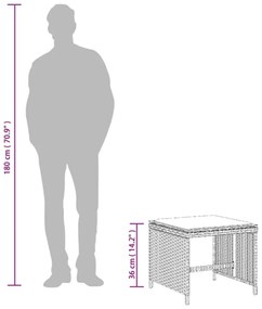 4 db fekete polyrattan kerti szék párnával 41 x 41 x 36 cm