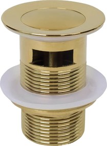 Mexen kis kerek klikk-klakk mosdó dugó túlfolyóval, arany - 79925-50