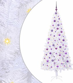 vidaXL Mű karácsonyfa 300 LED-del állvánnyal Fehér 210 cm PVC és Acél