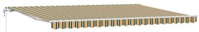 Automatikus Behúzható Napellenző Zöld és Sárga 500x300 cm
