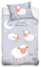 Báránykák Sweet Dreams Gyerek pamut ágyneműhuzatkiságyba, 100 x 135 cm, 40 x 60 cm
