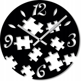 Falióra 50 cm Fa Falióra Nagy Fekete Modern Puzzle