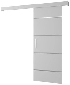 Tolóajtó 90 cm Sharlene IV (matt fehér + matt fehér + ezüst). 1043743