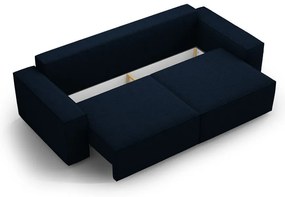 Sötétkék buklé kinyitható kanapé 247 cm Jodie – Micadoni Home