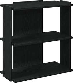 vidaXL 3 szintes fekete szerelt fa könyvespolc 60x30x60 cm