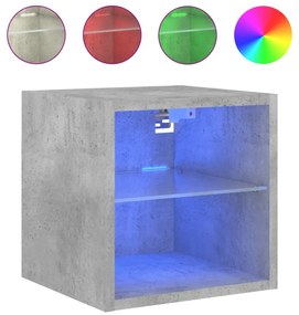2 db betonszürke fali TV-szekrény LED-ekkel 30 x 28,5 x 30 cm