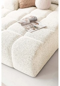 Krémszínű kinyitható tárolóhelyes moduláris sarokkanapé (bal oldali) Lulu – Miuform