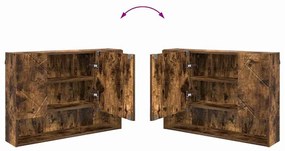 Fürdőszobai tükörszekrény Füstölt tölgy 80 x 17 x 55 cm Faanyag