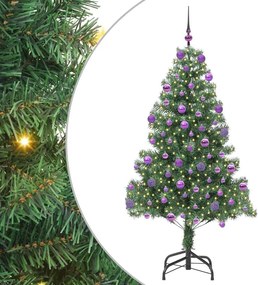 vidaXL Karácsonyfa 300 LED-del állvánnyal Zöld 210 cm PVC