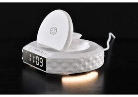 Immax 08983L - Ébresztő LCD-vel, 27W/9V Qi vezeték nélküli töltő, fehér