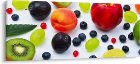 Vízcseppekkel ellátott gyümölcs képe (120x50 cm)