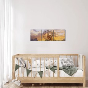 Kép - Táj napraforgóval (órával) (90x30 cm)