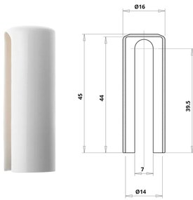 Otlav pánttakaró 3D 14 Fehér műanyag RAL 9016