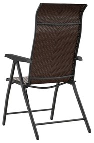 2 db barna polyrattan összecsukható kerti szék
