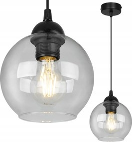 Függő Mennyezeti Lámpa Csillár Egyszeres Üveggömb Átlátszó Loft