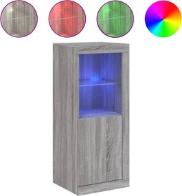 vidaXL szürke sonoma színű tálalószekrény LED-ekkel 41 x 37 x 100 cm