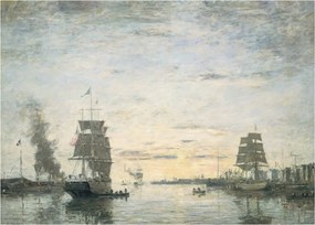 Kép - Eugène Boudin, Entrance to the Harbor, Le Havre, reprodukciók (70x50 cm)