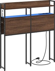 vidaXL Tároló fejtámla polcokkal fejtámlával barna tölgy 90 cm Faanyag