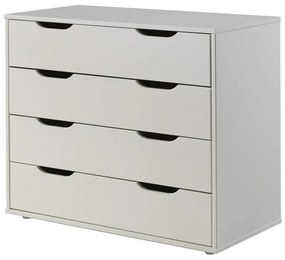 Fehér borovi fenyő ágyneműtartós galéria gyerekágy ágyráccsal 90x200 cm Scott – Vipack