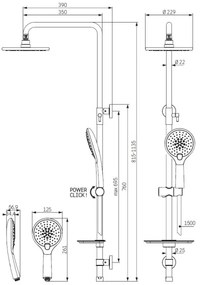 BATH DELUXE 31-120-02-02-00 - Zuhany készlet MARTOFTE matt fekete