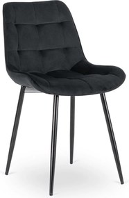Szék fekete színben, bársony kárpittal CHRIS