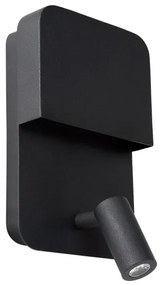 Lucide 79200/08/30 - BOXER LED fali lámpa 5W/230V + 5W USB, fekete