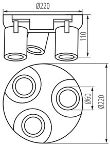 Kanlux 38967 - Spotlámpa LAURIN 3xGU10/10W/230V réz/fehér