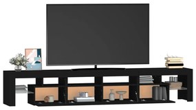 fekete TV-szekrény LED-világítással 230x36,5x40 cm