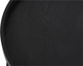 Fekete kerek dohányzóasztal tölgyfa dekorral ø 64 cm Hagen – Bonami Essentials