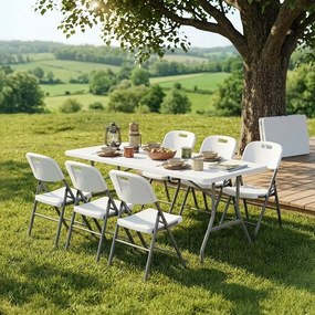 Catering/camping szett - ESSEN asztal + 6× BERLIN szék
