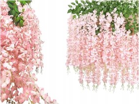 Mesterséges Wisteria Glicin Dekoráció Virágok Esküvő Keresztelő 110 cm világos rózsaszín