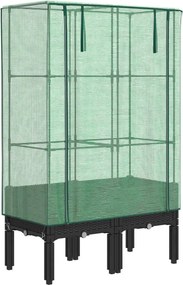 vidaXL rattan megjelenésű magaságyás melegháztakaróval 80x40x140 cm
