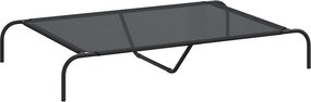 vidaXL fekete textilén és acél emelt kutyaágy 130x80x20 cm