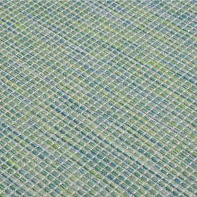 türkizkék lapos szövésű kültéri szőnyeg 80 x 250 cm