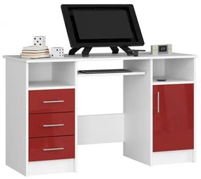 Ana Számítógép asztal (fehér/fényes piros)