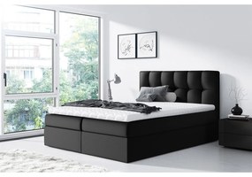 Franciaágy Boxspring Maddox (180x200) (öko-bőr Soft 011 + fekete). 1058938