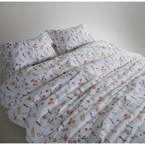 Fehér egyszemélyes renforcé pamut ágyneműhuzat 140x200 cm Floral Dance Autumn – Mila Home Luxury