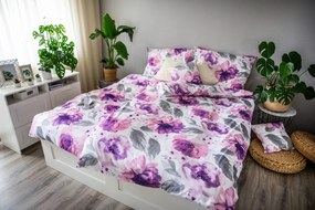 3 db pamut szatén lepedő Peony 200x140cm+90x70cm TiaHome