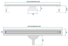 Lineáris lefolyó Neox Slim pro black 60