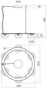 Redo 01-3248- LED Dimmelhető csillár zsinóron SINCLAIR LED/37,2W/230V CRI 93 IP21
