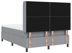Boxspring Ágy Matracra &amp; LED Fénnyel Világosszürke 140x200 cm Szövet