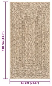 ZIZUR juta hatású beltéri és kültéri szőnyeg 60 x 110 cm