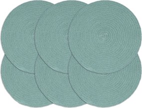 vidaXL 6 db sima zöld kerek pamutalátét 38 cm