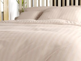 JASMINE mikroszálas ágyneműhuzat, pezsgőszínű – 2 cm-es csíkos, szállodai zsebes Ágyneműhuzat mérete: 70 x 90 cm | 140 x 200 cm