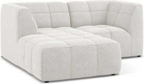 Fehér buklé sarokkanapé (bal oldali-heverő résszel) Aloha – Makamii