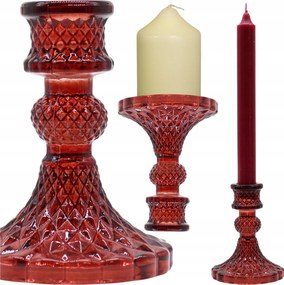 Üveg Gyertyatartó Lábakon Kétoldalas Asztali Rituális Gyertyák Glamour