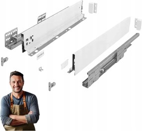 Fiók Hafele Matrix Slim 400mm h-135 35kg 514.13.823 Fehér